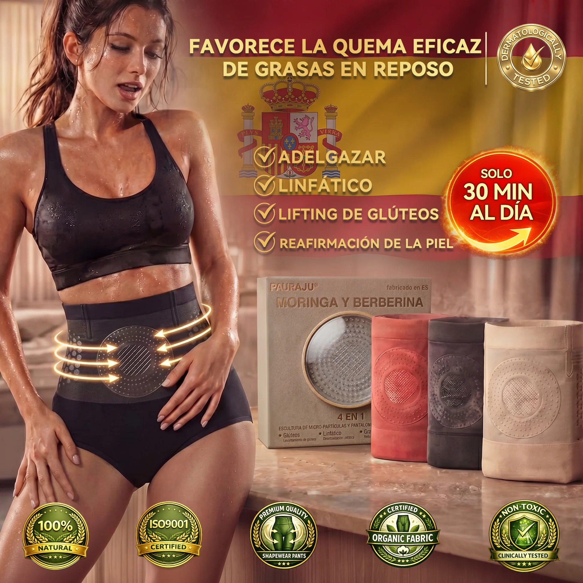 𝐏𝐀𝐔𝐑𝐀𝐉𝐔® LANZAMIENTO 2026 𝐌𝐨𝐫𝐢𝐧𝐠𝐚 & 𝐁𝐞𝐫𝐛𝐞𝐫𝐢𝐧𝐚 Shorts 4-en-1 de Micropartículas para Esculpido y Quema de Grasa